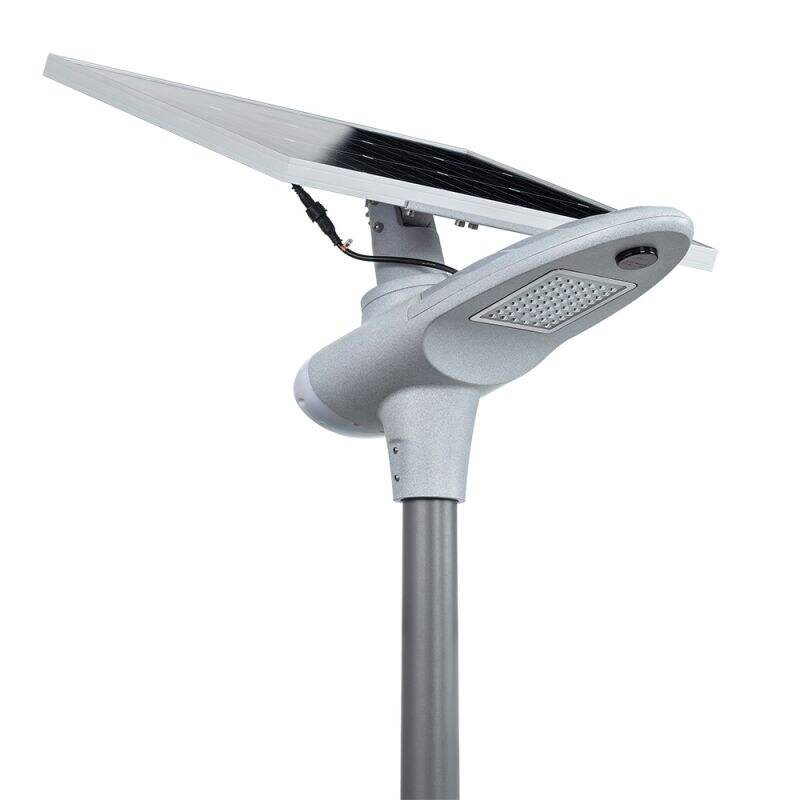 All-in-one solar street light side profile