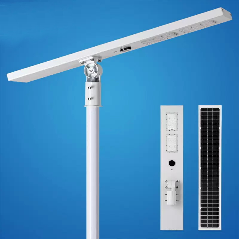 All-in-two solar street light straight arm pole style