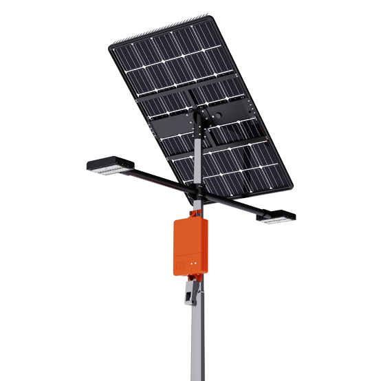 Split solar street light component architecture